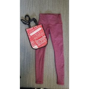 Size 4 Lulu Red Herringbone WARM leggings
